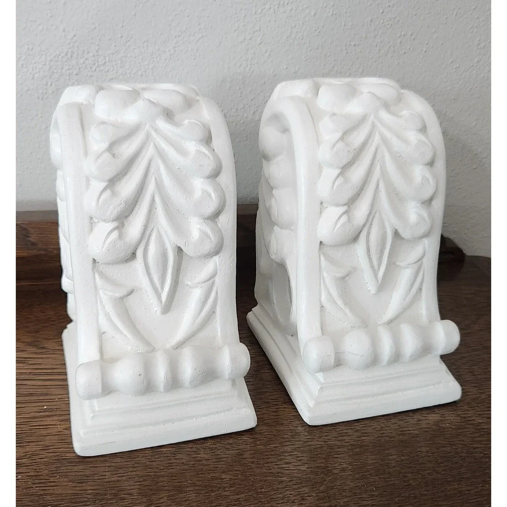 Pair of Drapery Sconce Corbels Curtain Rod Holders Fleur-de-lis French Victorian